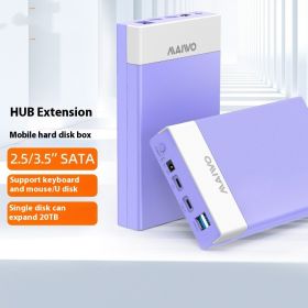 USB Interface SATA Serial Hard Disk Box (Option: K3568H Purple And White EU)