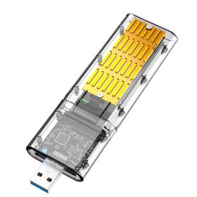 Transparent And Creative Solid State Mobile Hard Disk Box USB Interface (Option: K1714S With Golden Back Shell)