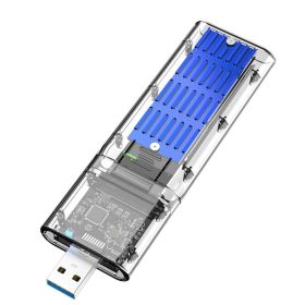 Transparent And Creative Solid State Mobile Hard Disk Box USB Interface (Option: K1714S With Blue Back Shell)