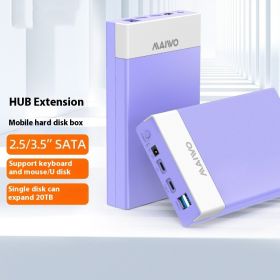 USB Interface SATA Serial Hard Disk Box (Option: K3568H Purple And White)