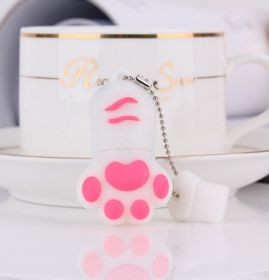 Cute Cat Claw Pvc Cartoon Plate (size: White-4GB)