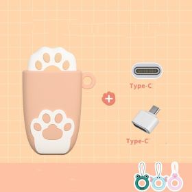 Cartoon U-disk 64g Large Capacity Cute Shape (size: Pink and connector-32GB)