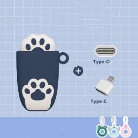 Cartoon U-disk 64g Large Capacity Cute Shape (size: Blue and connector-4GB)