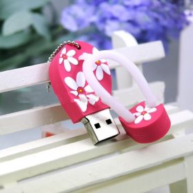 Cartoon Creative Beach Shoes U Disk Fashion Mini Customization (size: 512MB-Pink)